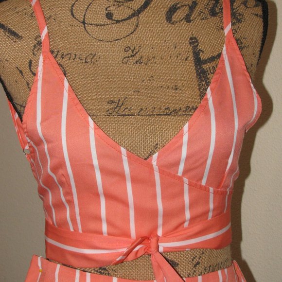 Shorts Set Wrap Bra Top Stripes (Top Reversable) - Picture 2 of 6